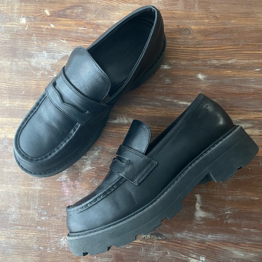 Vagabond Shoemakers‎ Chunky Black Platform Loafers 10